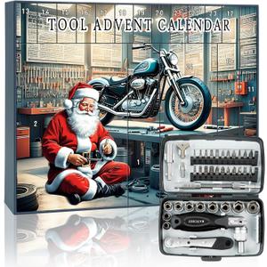 MH MYLUNE HOME Tool Advent Calendar for Adult Men-24 Days Christmas Countdown Gift Set with Premium Sockets,Hex Keys&DIY Accessories-2025 Xmas Unique Holiday Gift for Mechanics,Automotive Enthusiasts