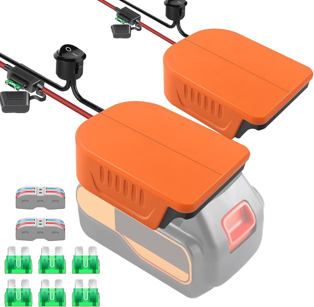 URUN 2 Pack Power Wheel Adapter for Black+Decker 20V MAX Lithium Battery with Fuse&SwitchSecure Battery Adapter with 14 Gauge Wire,Good Power Convertor for DIY Ride On Truck,Robotics,RC Toys URUN 2 Pack Power Wheel Adapter for Black+Decker 20V MAX Lithium Battery with Fuse&SwitchSecure Battery Adapter with 14 Gauge Wire,Good Power Convertor for DIY Ride On Truck,Robotics,RC Toys