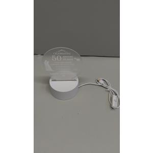 R50th Wedding Anniversary Crystal Heart Gifts for Parents Couple, Laser Engraved Romantic 50 Year Anniversary Crystal Keepsake Gifts for Wife Husband, 50 Years of Marriage Gift for Her Him (50th Anniversary Gifts-D)