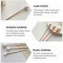 Metal Pearl Chopsticks Hair Sticks Set - 3 Pcs Chinese Hair Pins Clips for Women