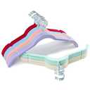 Sishynio Velvet Hangers, Multiple Colors, Standard Size, Anti-Slip, Curved Shape, 30 Pack, for Clothing Storage