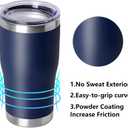 DOMICARE 20oz Tumbler with Lid Stainless Steel Tumblers Bulk, Double Wall Vacuum Insulated Coffee Travel Mug Powder Coated Tumbler, 12 Count (Pack of 12) Navy