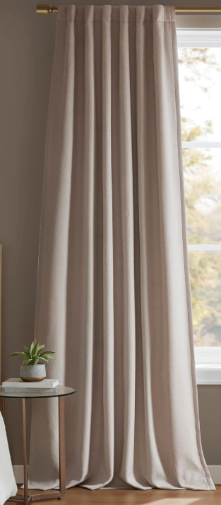 Madison Park Karien 100% Blackout Curtains 52"x 100" – Linen, 2-Layer Noise Blocking & Energy Smart Thermal Window Panel Pair with Rod Pocket/ Back Tab, Pack of 1