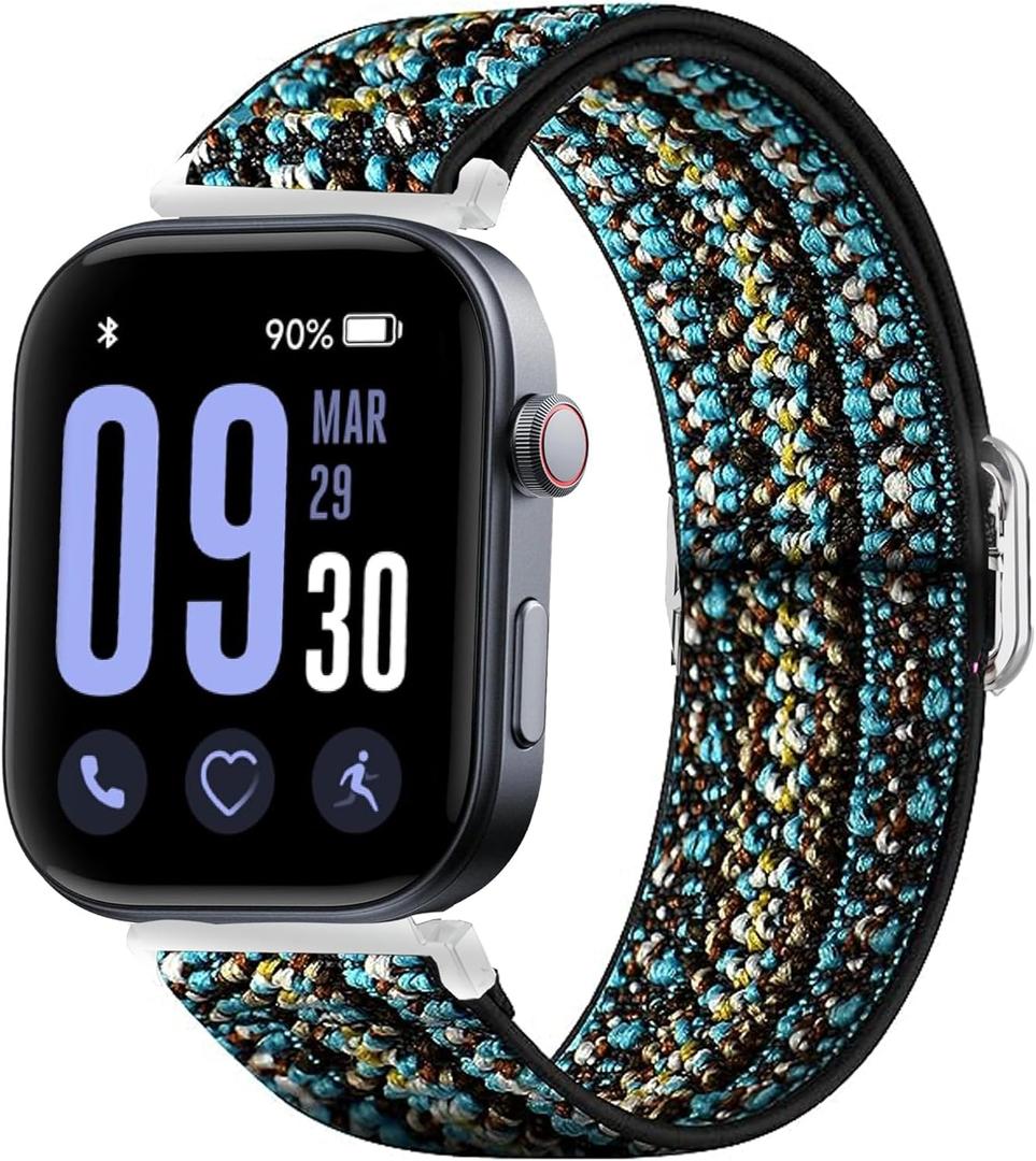 GTX13, GTX12 Smart Watches Band, Lamshaw 22mm Stretch Elastics Nylon Adjustable Replacement Strap Accessories for Men & Women Compatible for Fitpolo GTX12, ENOMIR GTX12, Tensky GTX12, uaue T60, QXQ T60, QCOQ T60 Smart Watches