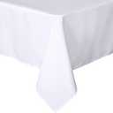 sancua Rectangle Tablecloth - 70 x 90 Inch - Stain and Wrinkle Resistant Washable Polyester Table Cloth, Decorative Fabric Table Cover for Dining Tables, Buffet Parties and Camping, White