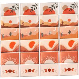 24 Packs Travel Size Tissue Pocket Slim Pack Facial 3 Ply Wallet Size Pocket Tissues for Travel Wedding Party Favors, 6 Styles(Sun Scene)