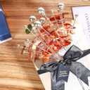 6PC Set 12" H Champagne Rose Christmas Ornaments Sequins Ball Pick, Christmas Tree Decorations Christmas Tree Topper Star Home Office Perfect Party Decorations Gifts