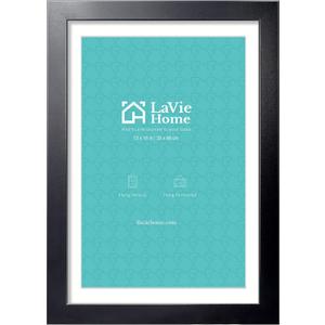 LaVie Home 13x19 Picture Frame Black Poster Frame, Display Pictures 11x17 with Mat or 13x19 Without Mat, Stable and Sturdy Frame and Polished Plexiglass, Horizontal and Vertical Format of The Walls