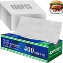 Aluminum Foil Sheets, 400 Pre-Cut Tin foil, 12" x 10.75" Pop-Up Foil Sheets for Food Wrap, Hot Dog or Sandwich Wrap, Grilling, Cooking, Baking, Catering, Restaurant, Kitchen Use