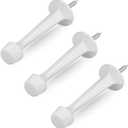 HOMOTEK 3 Pack Heavy Duty Solid Rigid Door Stop with Soft Rubber Tip, Zinc Die Cast Door Stopper Protect Wall & Door, White