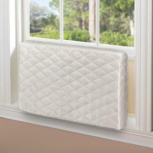 Homydom Air Conditioner Cover Inside, AC Unit Cover Double Insulation Defender, High Elasticity, Light Yellow M-25"x 16"x 3.5"(L x H x D)