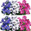 6 Pack Of Plastic Flowers, 11x4 Inches