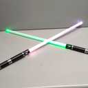 2-in-1 Detachable Lightsaber Toy - 20 Colors, 4 Modes & Sounds, Type-C Rechargeable, Real Lightsaber for Kids and Adults (Silver Ring)