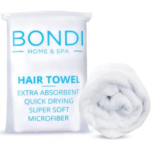 Bondi SPA Microfiber Hair Towel  Dries Hair 50% Faster  Anti-Frizz Towel for All Hair Types  Super Absorbent & Soft - XL (Rectangle)