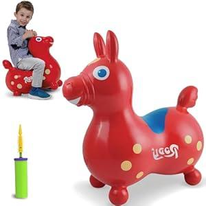 GYMNIC Red Rody Horse | Best Toddler Toy for 1-3 Years Old | Made in Italy | Safe, Inflatable Bouncy Horse for Kids
