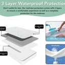 Bamboo Rayon Mattress Protector with Zipper + 2 Pillow Protectors - 100% Waterproof Cooling Queen Size Cover - Ultra Soft Fabric Breathable Noiseless Mattress Pad Covers Zippered Encasement