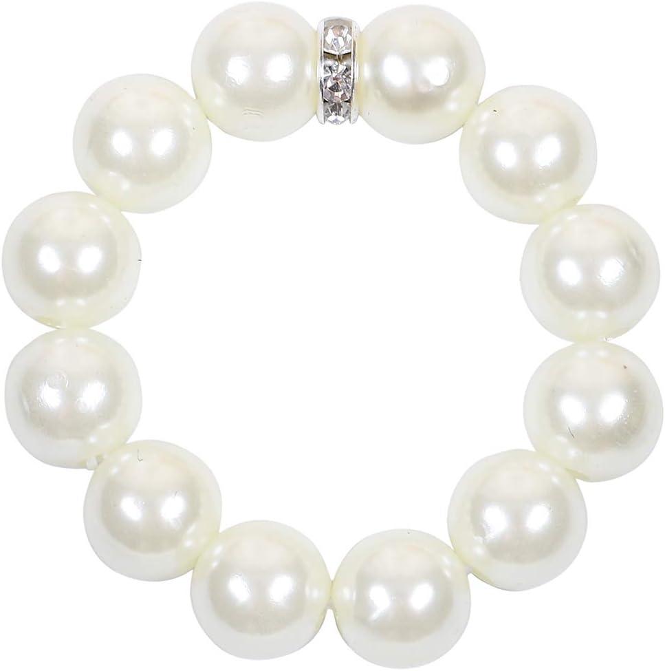 ZiDeTang 18Pcs Pearl Rhinestones Napkin Ring for Table Decoration Serviette Holder Party Decoration D