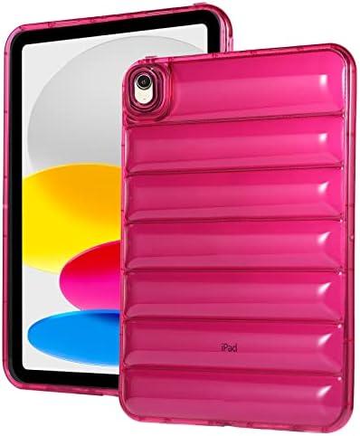 Bumper Case for iPad 9th/8th/7th Generation 10.2-inch, Techcircle Clear Stylish Down Jacket Desigh Soft TPU Shockproof Protective Light Weight Back Cover for iPad 2021/2020/2019 10.2", Rose