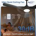 Depuley 52-Inch Ceiling Fan with Light: Black 3 Blade Outdoor Fans for Patios - Dimmable Indoor Fan with Remote APP Control Ultra Quiet DC Motor Reversible 6 Speed Timer (52 Inch-with Remote+APP)