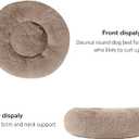 HACHIKITTY Calming Donut Cuddler Dog Bed, Round Fluffy Pet Bed with Sewn-in Cushionfor Large Dogs,Washable, Large, Taupe, 30''
