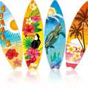 Silipull 4 Pcs Surfboard Beach Signs 28 Inch Summer Themed Surfboard Party Decorations Surfboard Decor Tropical Bar Wall Decor for Hawaiian Beach Party Favors Tiki Luau Home