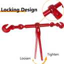 VEVOR 9215LBS 3/8" – 1/2" Ratchet Binders 9,215 LBS Secure Working Load, G70 Hooks and Adjustable Length, for Grade 70-80 Chains, Tie Down, Hauling, Towing, 2-Pack, Red