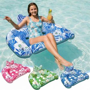 Ornnut XL/L Pool Floats, 3Pack/4Pack Inflatable Pool Floats Adult & Kids, Heavy Duty Pool Floats Chair with Cupholders & 2 Handles, Summer Pool Lounger Pool Floaties for Lakes Beach Water Party