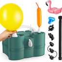 Balloon Pump, LooLaa 3-in-1 Air Pump for Inflatables and Balloons, Electric Balloon Pump for Latex 260q Foil Balloons, Quick-Fill 110V AC Inflator Deflator for Pool Floats Air Mattress Inflatables (Green)