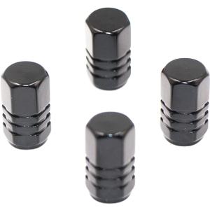 6 x Accretion Car Tire Valve Stem Caps, 4pcs Air Caps Cover, Hexagon ShapeUniversal for Cars, SUVs, Bike, Trucks and Motorcycles-Black