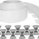 Garden Edging Borders 131FT,Landscape Edging [Extra Tall 4IN High] with 200pcs Stakes,Lawn Edging Border Flexible Garden Edge Plastic Fence for Tree,Flower Bed,Landscaping,Yard-White