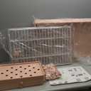 Hamiledyi Indoor Cat Cage 52 Inches Cat Villa Large Pet Crate with 3 Platforms and 1 Ramp Ladders Metal Cat Playpen with 3 Doors Outdoor Cat Enclosures Kitten Cage for Small and Medium Pets (Pink)