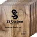 Walnut Plywood Sheets for Crafts 1/8 inch, 3mm Plywood Sheet for Laser Cutting, Wood Burning, Architectural Models, Drawing - 6 Pack Walnut Wood Sheets 12 x 12 inch (SS Custom Products)