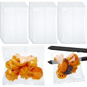 Yexiya 200 Pcs 5 x 7" Heat Seal Cookie Bags Cellophane Clear Cookie Bags Flat Edge for Treat Chocolate Candy Desserts Snack Packs for Gift Giving