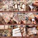 icceemee Scrapbooking Supplies Kit, Brown Garden Scrapbooking Kit for Bullet Junk Journaling, Stationery, A6 Grid Notebook, Flower DIY Journaling Supplies, Birthday Craft Gift for Teen Girls