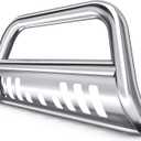 YITAMOTOR Bull Bar Compatible for 2004-2023 Ford F150 & 2003-2014 Navigator, Chrome Push Front Bumper Grill,Grille Guard with Skid Plate