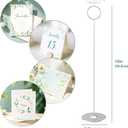 ERYTLLY 16PK Place Card Holders 12 Inch Table Number Holders Table Card Holders Steel Card Holders for Birthdays,Weddings,Photos, Food Signs, Memo Notes, Restaurants (Matte Silver)