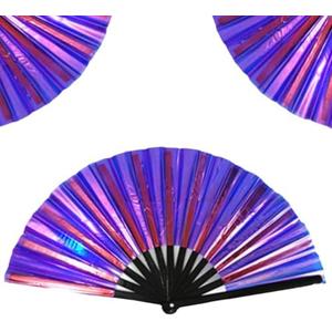 Boots on The Ground Fan,2025 New Large Holographic Folding Hands F an Line Dance Popping Fans, Boots on The Ground Hand Fan, Folding Hand Classic Style Fans Bamboo Ribs Hands Held Chinese (2 Pack)