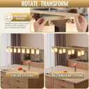 8-Light Brushed Gold Linear Chandelier,60" Dining Room Light Fixture