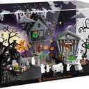 Display Case for Lego 21351 Tim Burton's The Nightmare Before Christmas Building Set - Acrylic Box with Crystal Nut Design & Printed Background (Case Only, Model Not Included)