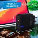 2 x e-ART USB Wall Charger 28W Dual Port QC3.0 Amps Fast Charging Block with LED Indicator, USB Cube Adapter Plug in Gift Box for iPhone 14 13 12 11 Pro Max XR Xs, Samsung, Android Phones, Tablet (Black)