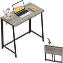 WOHOMO Folding Desk, Small Foldable Desk 31.5" for Small Spaces, Space Saving Computer Table Writing Workstation for Home Office, Easy Assembly, Gray-Wash