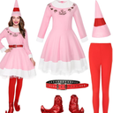 Ainiel Elf Costume for Women The Costume Adult Costume Halloween Christmas Cosplay Full Set Deluxe Dress Large 