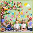 Pajean 161 Pcs Spring Bulletin Board Decorations Spring Classroom Tree Bulletin Board Colorful Flowers Butterfly Leaf Bird We are Blooming Cutouts for Back to School Classroom Home Party Decor