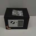 Small Electronic Safe Box With Digital Keypad & Keys - 9.05 x 6.7 x 6.7 Inches Wall Safe 0.23Cuft Mini Security Box for Coin Home Office Hotel Rooms Business Jewelry (Black)