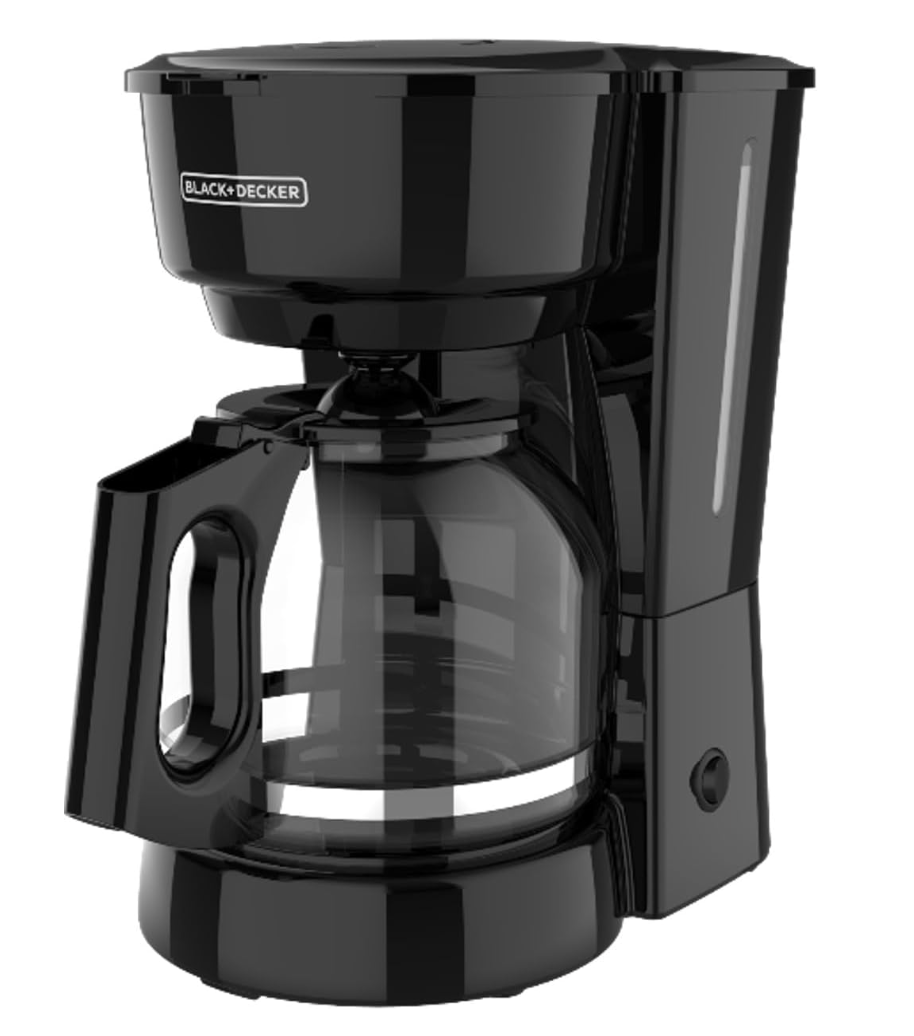 BLACK+DECKER 12Cup Coffee Maker with Easy On/Off Switch, Easy Pour, NonDrip Carafe with Removable Filter Basket, Vortex Technology, Black