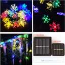 Solar Christmas Lights Outdoor Waterproof Decorations 20 Ft 30 LED Snowflake String Fairy Lights with 8 Lighting Modes for Wedding, Party, Tree, Room, Garden, Patio, Yard, Home