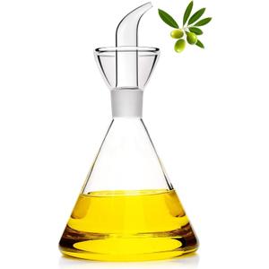 16 oz / 480 ml Glass All-Purpose Cruet, Glass Oil Decanter and Cruet (Cone-16 oz, Smooth surface)