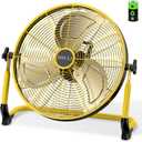 ZHULI 18" Portable Battery Operated Floor Fan, Rechargeable Cordless Camping Fan, Hi-Velocity Brushless Motor, Metal blade, USB Phone Charge, 8~60H Runtime, Quiet, Wireless, For Outdoor Home Workshop