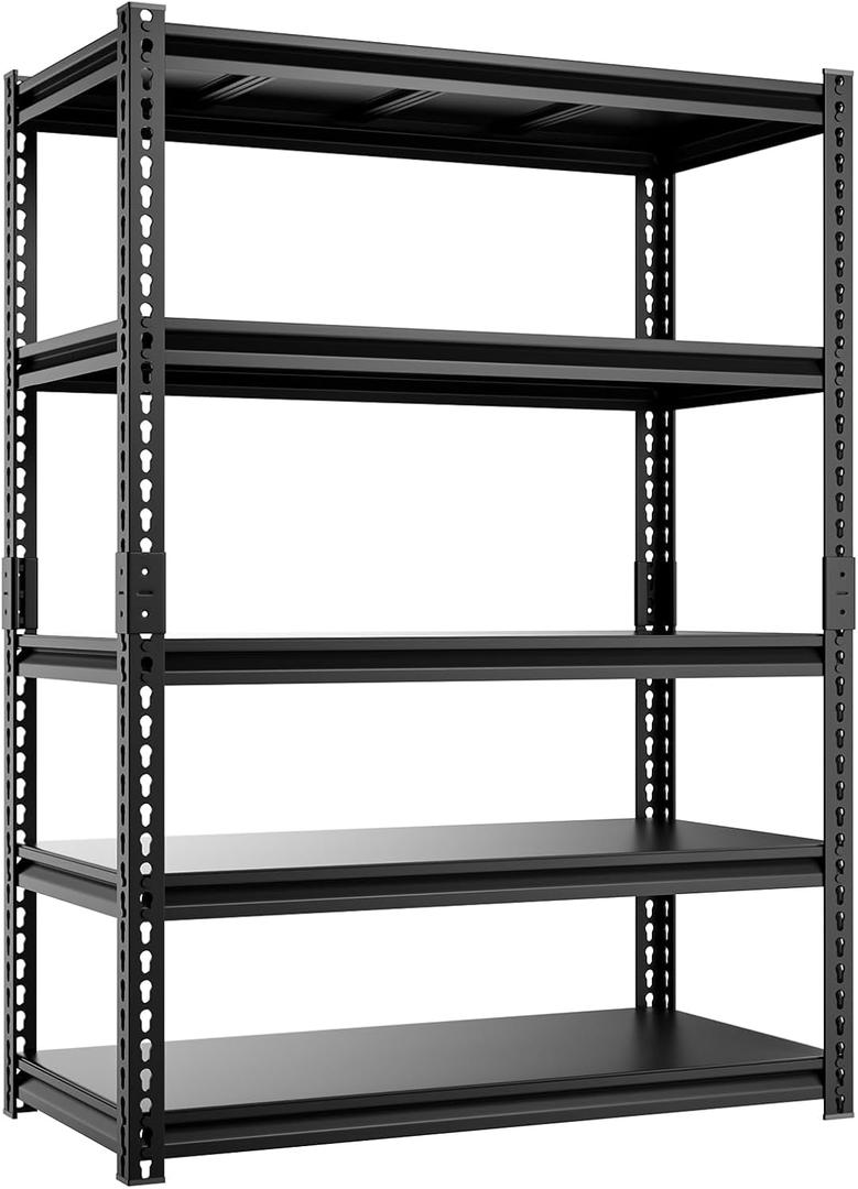 5-Tier 35" W X 18" D X 72" H Garage Shelving 2500LBS Heavy Duty Shelving Adjustable Garage Storage Shelves Metal Shelving Unit Storage Shelf Industrial Basement Storage Racks Utility Shelf