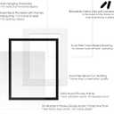 17x22 Black Frame with Mat - Black 19x24 Frame Wood Made to Display Print or Poster Measuring 17 x 22 Inches with White Photo Mat, 19x24 Matted To 17x22